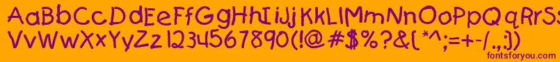 Teslic`sdocument Font – Purple Fonts on Orange Background